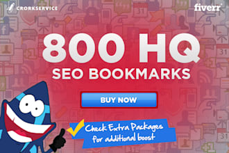 add your site to 800 SEO bookmarks high quality backlinks, rss, ping
