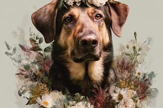 draw memorial pet portrait from photo