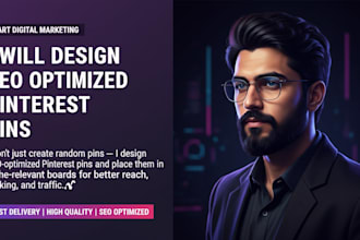 be your pinterest marketing manager for SEO, pins design and growth