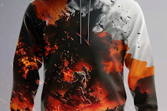 make trendy streetwear hoodie design with mockup