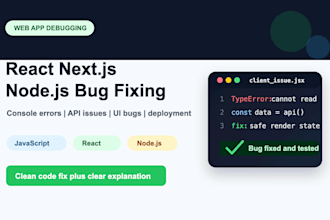 fix react next js javascript and node js bugs
