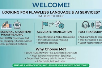 do ai content proofreading, translation and transcription
