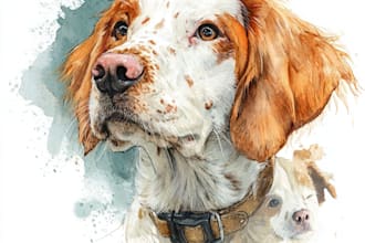 draw pet into watercolor portrait