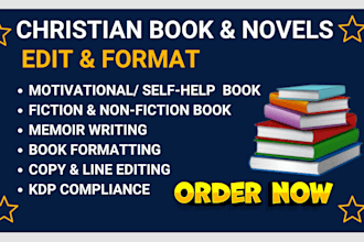be your christian book editor, copy editor format  and proofread novels