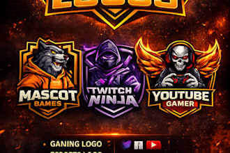 design professional gaming and esports mascot logo