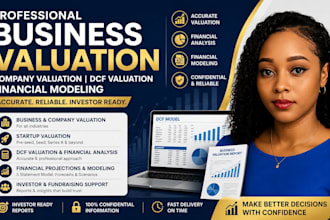 do business valuation, company valuation, dcf valuation and financial modeling
