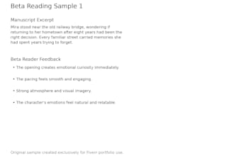 expert beta reader honest, insightful feedback