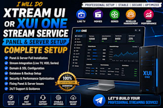 do xtream ui or xui one stream service panel and server setup, complete setup