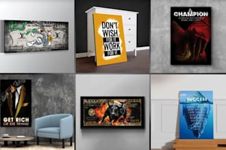 design custom canvas wall art, poster design high quality