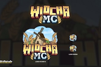 create professional minecraft style logo