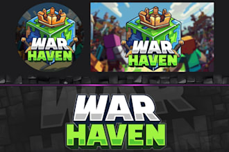 create professional minecraft style logo