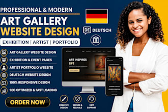 create art gallery website deutsch exhibition artist portfolio website design