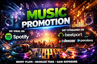 promote your beatport music or deezer music or make it viral spotify and pandora