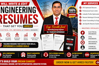 write and edit resumes for electrical, civil, mechanical, and chemical engineers