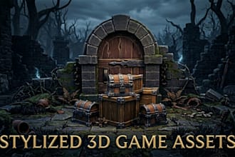 stylized 3d props and environment assets in zbrush