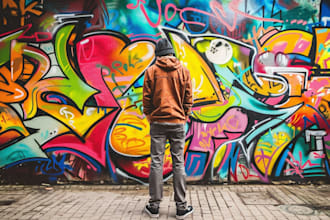 illustrate amazing custom graffiti, wall arts or murals