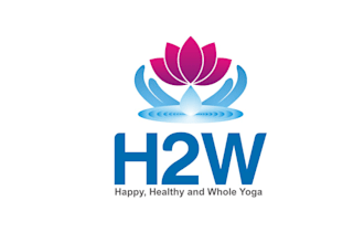 design minimalist happy healthy and whole yoga logo