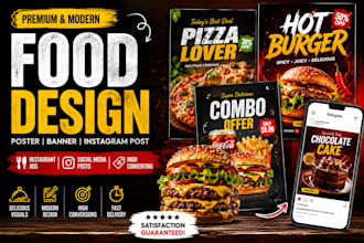 design food poster, restaurant banner and instagram post