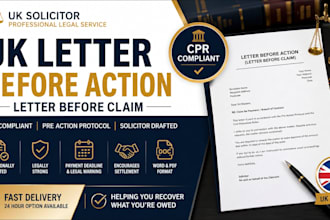 draft a UK letter before action lba or letter before claim under cpr