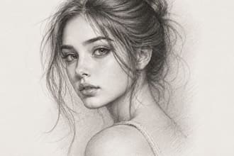 realistic pencil sketch hand drawn portraits