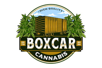 design a cannabis weed logo, typography emblem or monogram