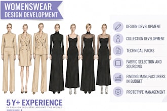 design a womenswear collection with fabric and colour specifications