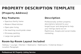 write a property description for uk estate agents