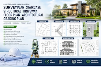 survey plan staircase structural driveway floor plan architectural grading plan
