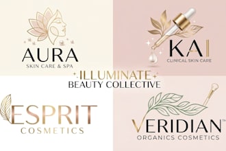 design for beauty skin care logo and product label design
