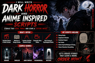 dark horror and anime inspired scripts