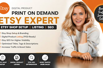 do esty digital product print on demand esty listing on esty shop setup esty SEO