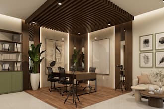 design podcast studio, youtube room and acoustic setup in 3d