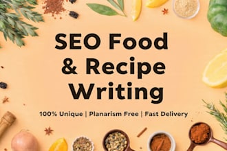 write SEO food and recipe articles for your blog