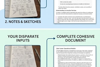 write down your recordings and notes into a fluent document