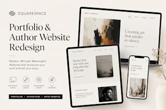 design squarespace portfolio author website artist website redesign squarespace