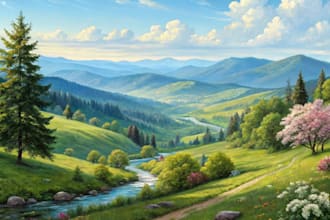 design custom oil painting landscape and nature art