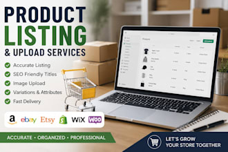 do product listing upload via amazon ebay etsy shopify wix wordpress