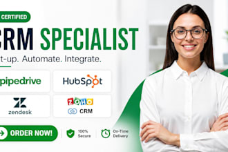 setup pipedrive CRM, hubspot CRM, sales pipeline, zendesk CRM, automations