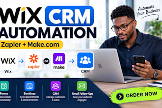 automate wix CRM workflows with zapier and make com