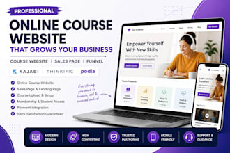 design kajabi website thinkific website podia online course website