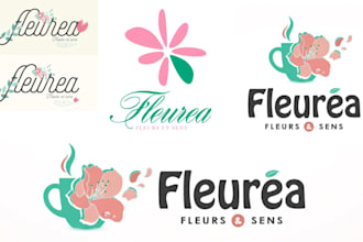 design a minimal botanical feminine or floral logo