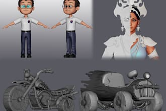 do 3d character, product and background model