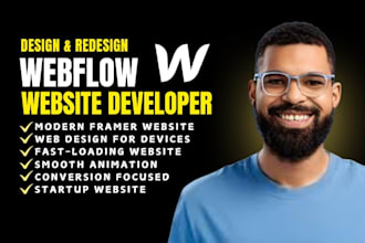 design framer or webflow landing page for saas startup