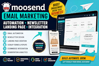 set up moosend email marketing integration automation newsletter landing page
