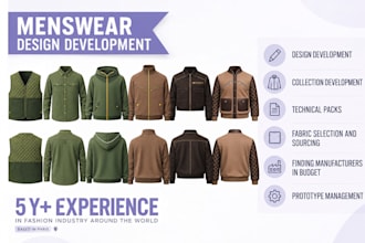 design a menswear collection with fabric and colour specifications