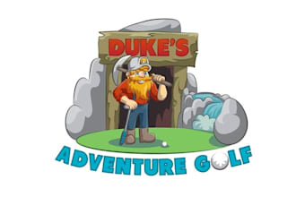 create a beloved mining logo for a miniature golf course