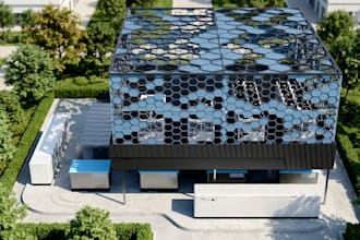 design ai data center, server facility, modular data center 3d visualization