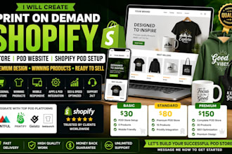 create print on demand shopify store pod website design and shopify pod setup