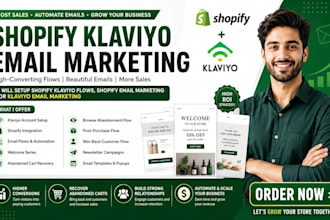 setup shopify klaviyo flows, shopify email marketing or klaviyo email marketing