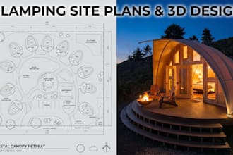 design glamping site plan luxury tent 3d model